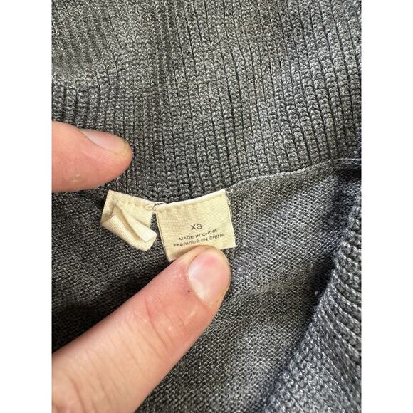 Moth By Anthropologie Turtle Neck Pullover Sweater Womens XS Gray Rib Knit - Picture 4 of 8